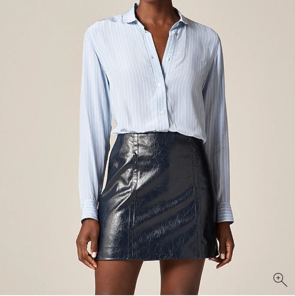 J Crew Mini skirt in distressed faux leather CM749 Size 00 Black NWT